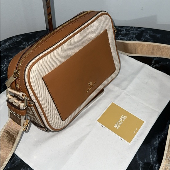 MICHAEL MICHAEL KORS Maeve logo-strap canvas and leather crossbody bag AUTHENTIC - Picture 13 of 15